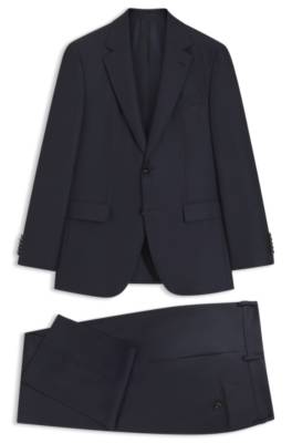 Two-piece regular-fit suit in virgin wool and silk 1