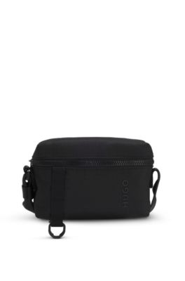 Ripstop crossbody bag with logo lettering, Black