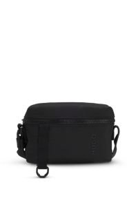 Sac port&eacute; crois&eacute; en tissu ripstop avec logo, Noir