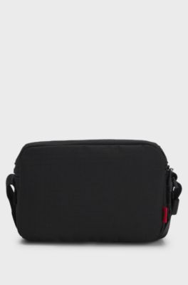 Ripstop crossbody bag with logo lettering, Black