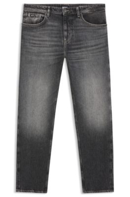 Maine regular-fit jeans in black stretch denim, Grey