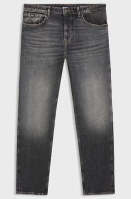 Maine regular-fit jeans in black stretch denim, Grey