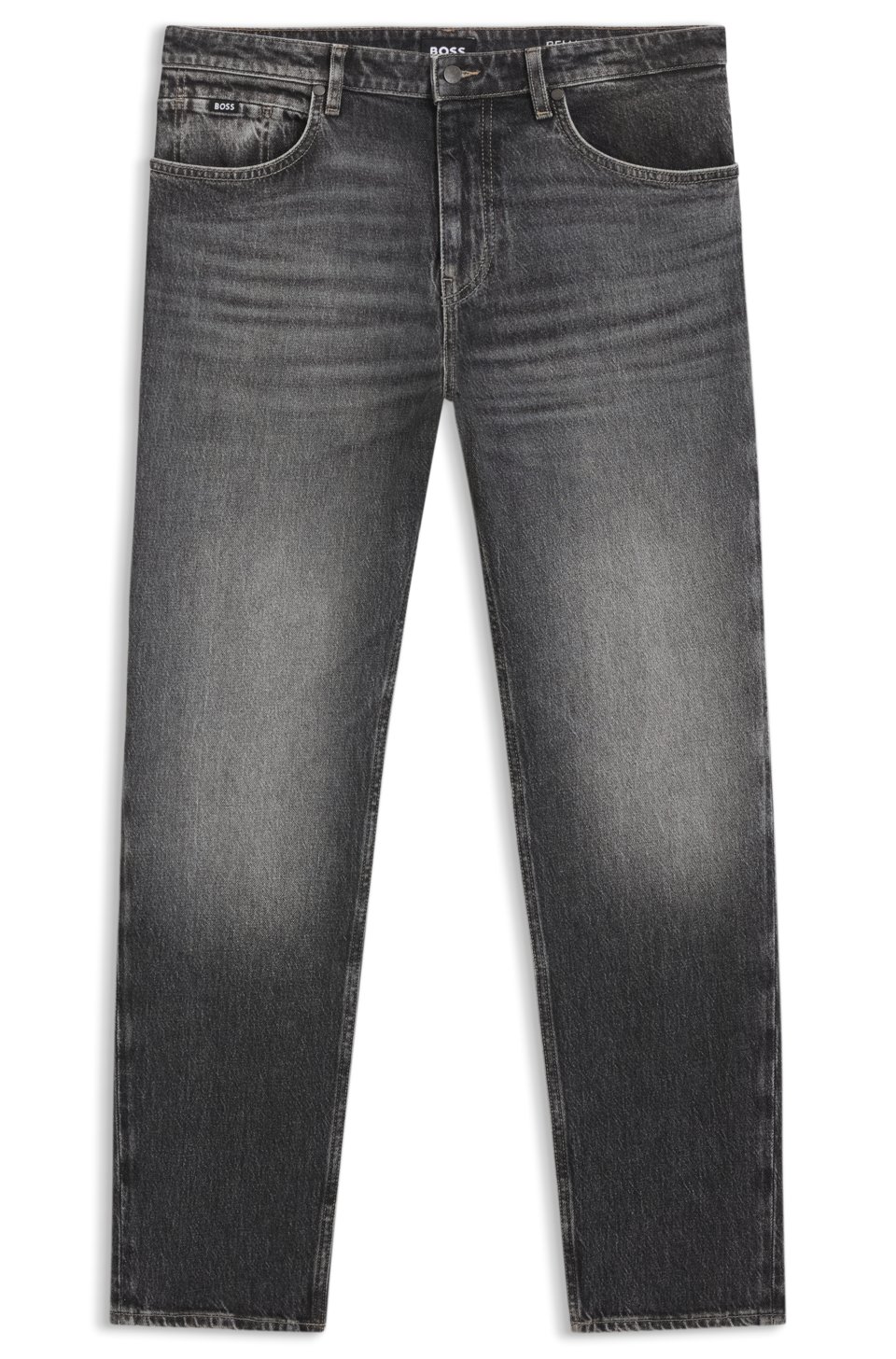 Maine regular-fit jeans in black stretch denim