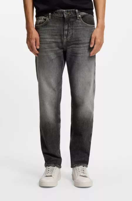 Maine regular-fit jeans in black stretch denim
