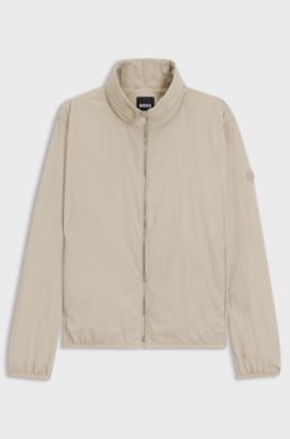 Water-repellent jacket with Double B monogram patch, Light Beige