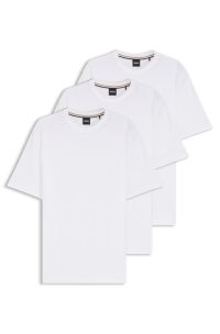 Three-pack of crew-neck T-shirts in cotton, White