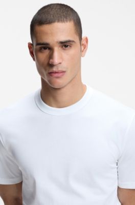 Paquete de tres camisetas de algod&oacute;n con cuello redondo, Blanco