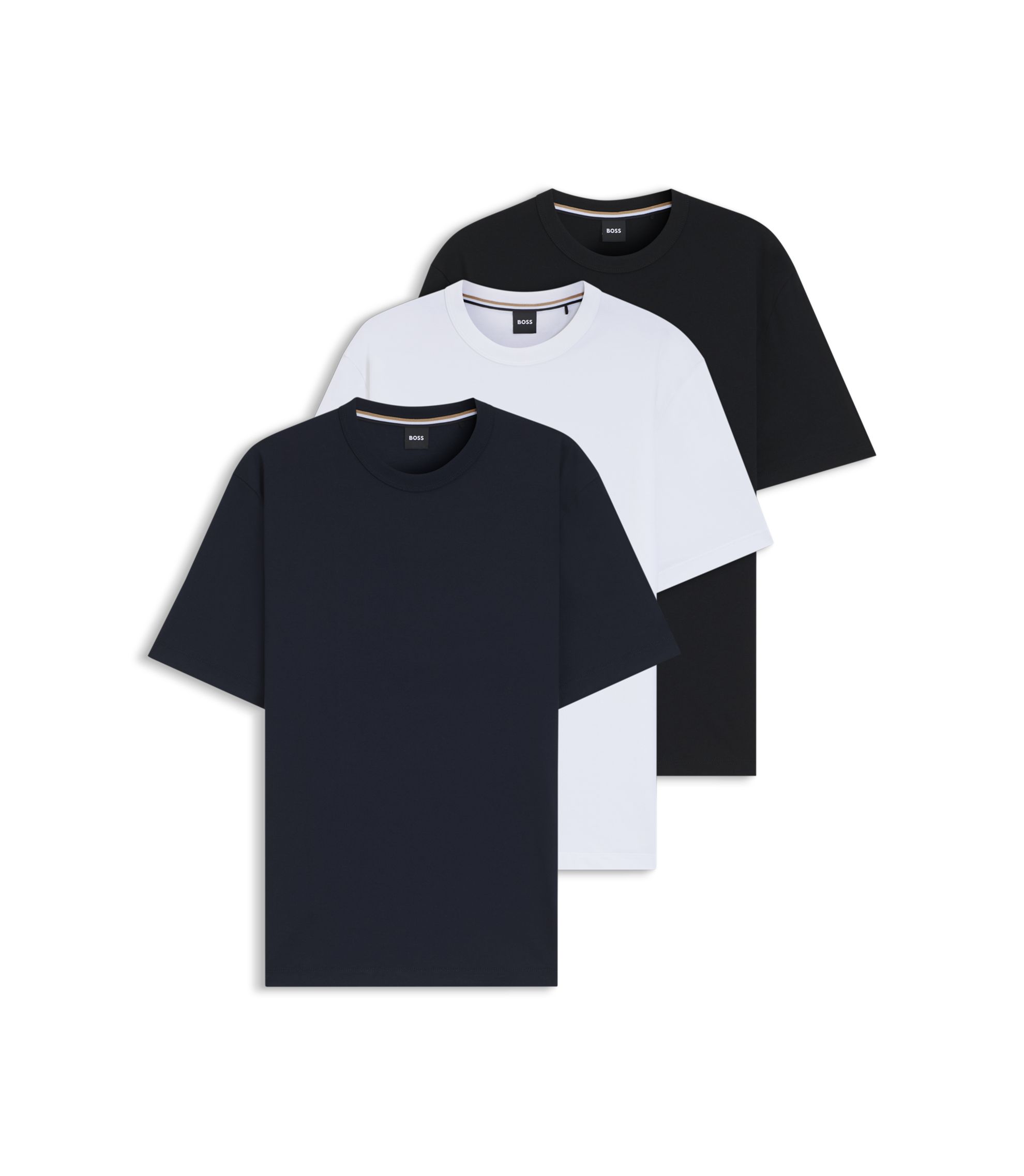 Dreierpack T-Shirts aus Baumwolle mit Rundhalsausschnitt