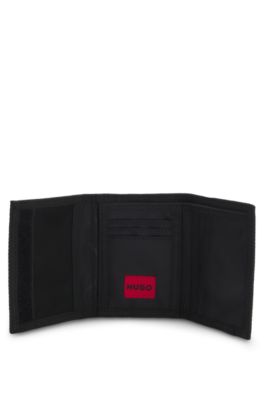 Gift-boxed wallet with red logo patch, Black