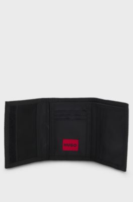 Gift-boxed wallet with red logo patch, Black