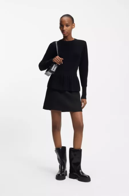 Mini skirt in bouclé fabric