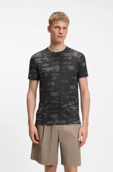 Active Slim-fit T-shirt with jacquard pattern