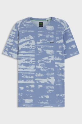 Active Slim-fit T-shirt with jacquard pattern, Light Blue