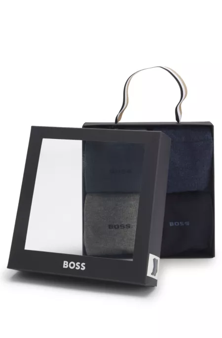 Four-pack of regular-length socks with logos