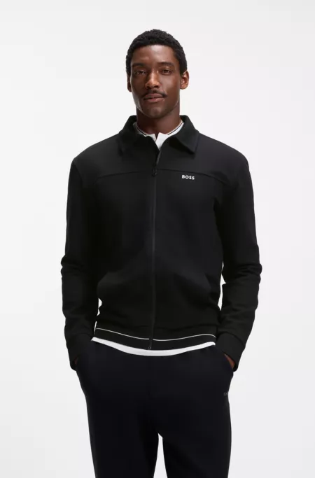 Cotton-blend sweatshirt with embroidered logo