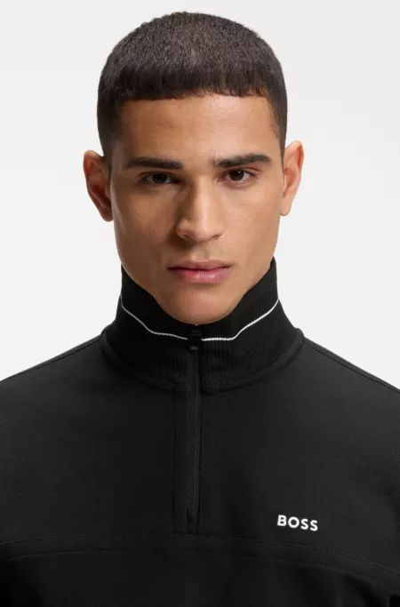 Cotton-blend sweatshirt with embroidered logo