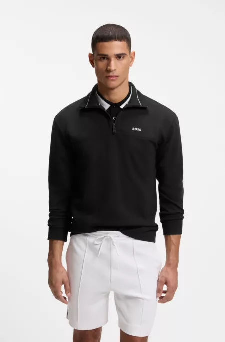 Cotton-blend sweatshirt with embroidered logo