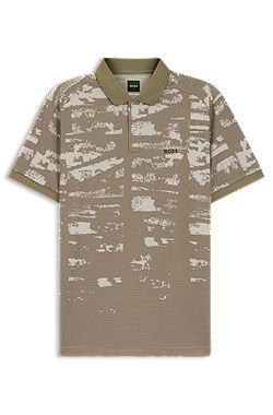 Active Polo Slim Fit avec motif jacquard