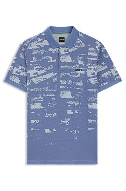 Active Slim-fit polo shirt with jacquard pattern