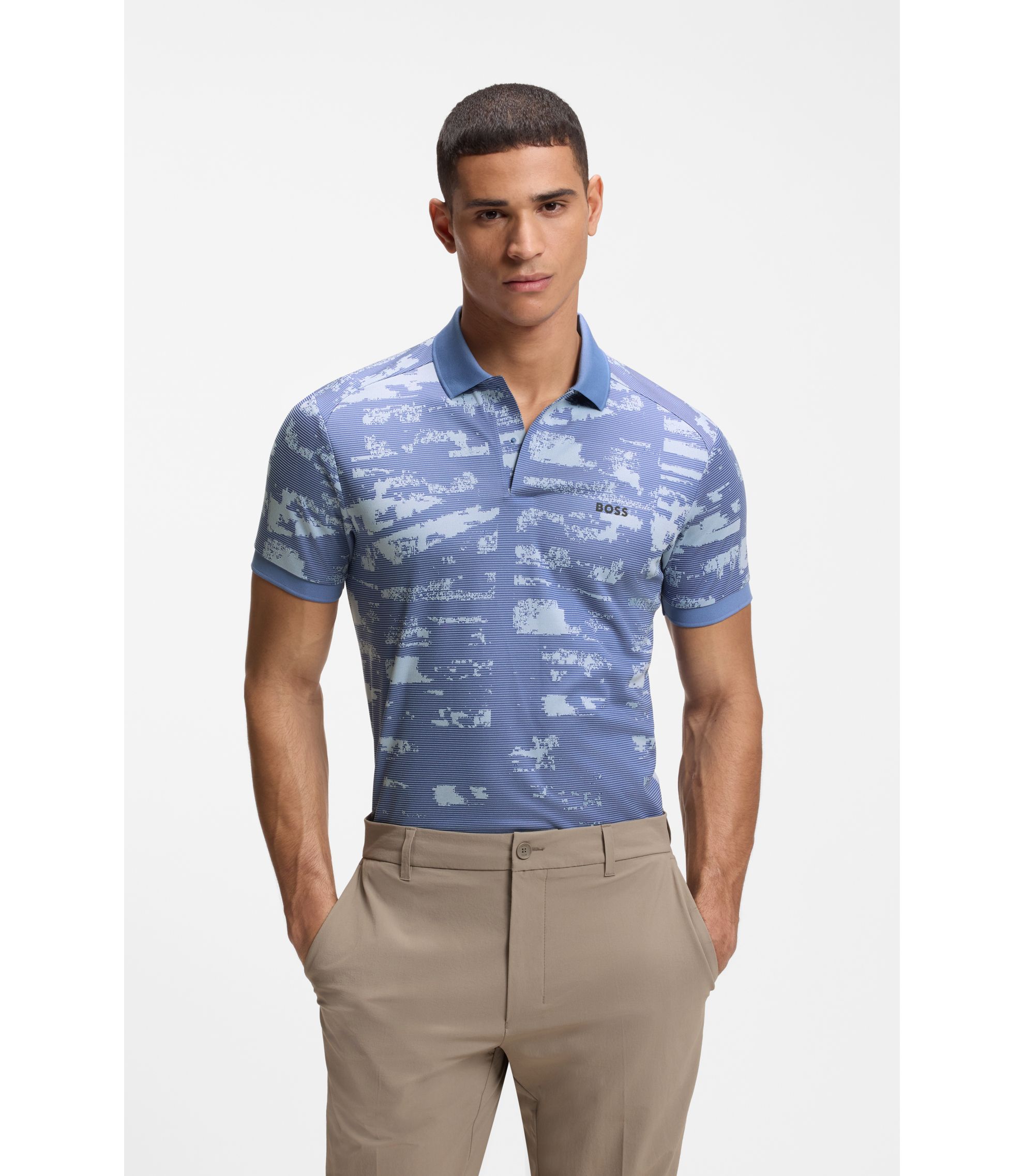 Slim-Fit Poloshirt mit Jacquard-Muster