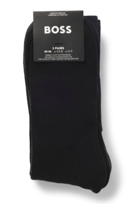 Three-pack of regular-length socks with logos, Black / Grey / Blue