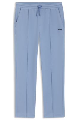 BOSS - Cotton-blend tracksuit bottoms with pintuck pleats - Light Blue