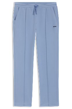 Cotton-blend tracksuit bottoms with pintuck pleats