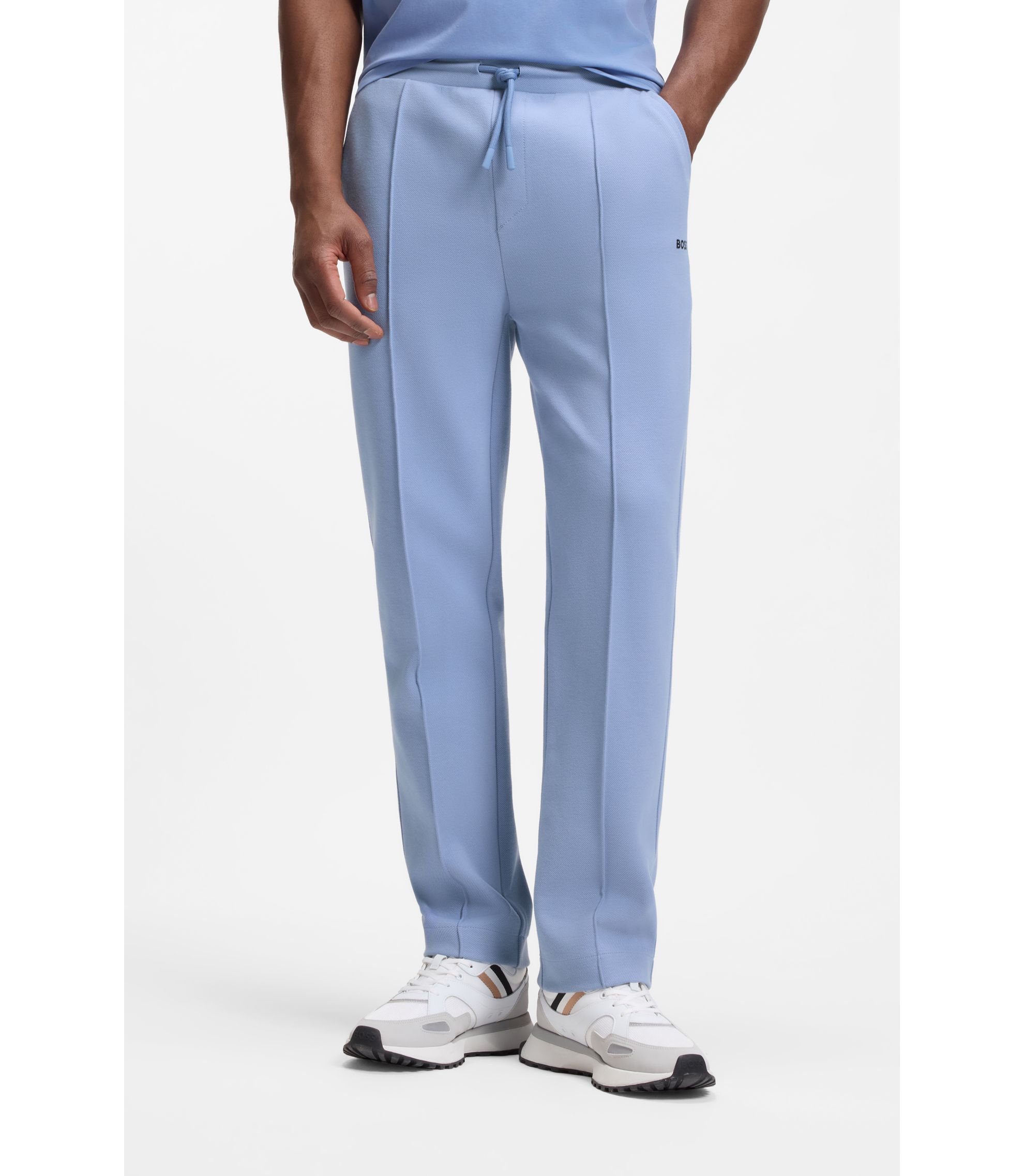 Jogginghose aus Baumwoll-Mix mit Biesenfalten