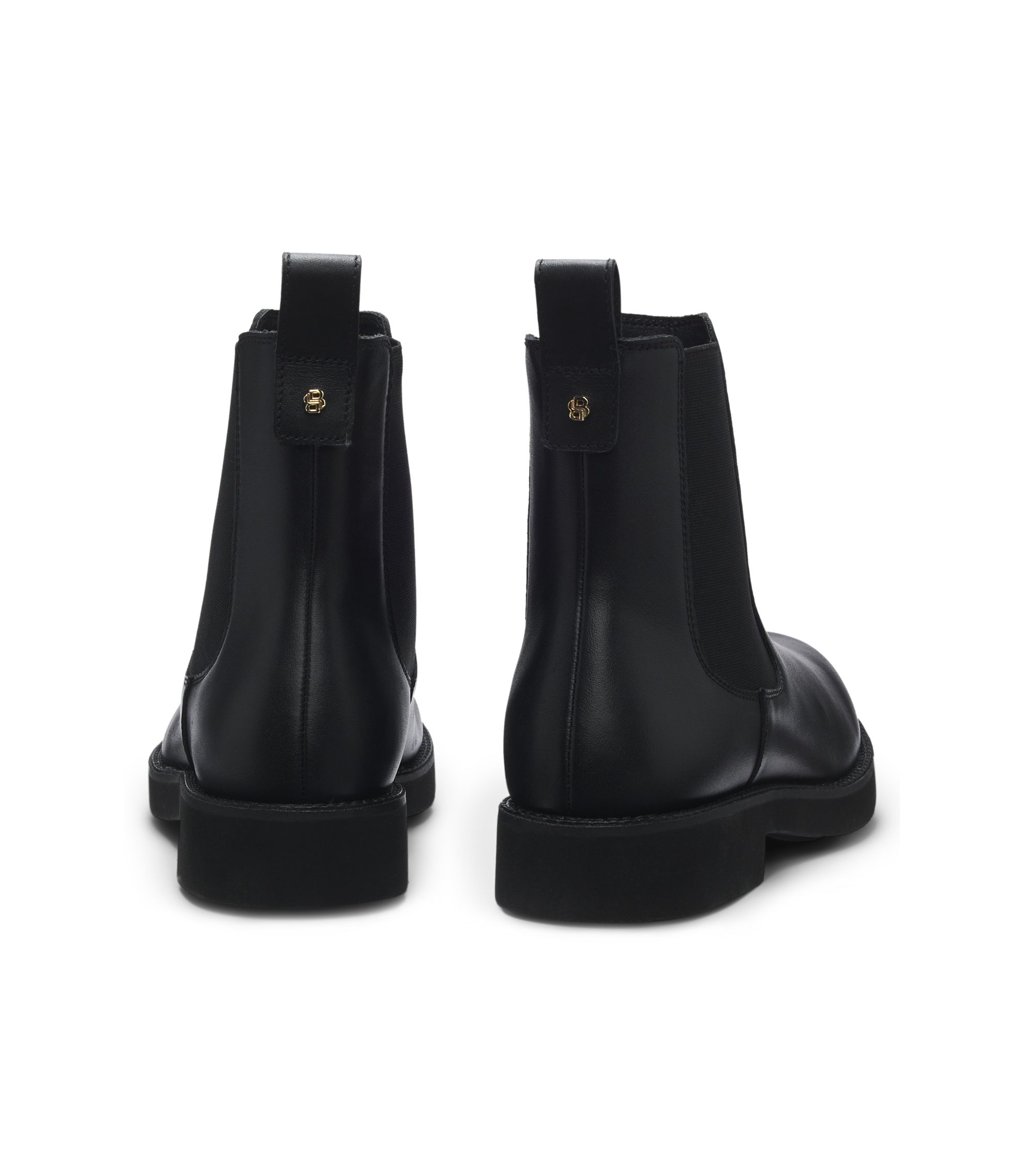Hugo Boss Black Chelsea Boot Box Label HUGO - Glossy Chelsea rain boots with logo patch - Black main image 3