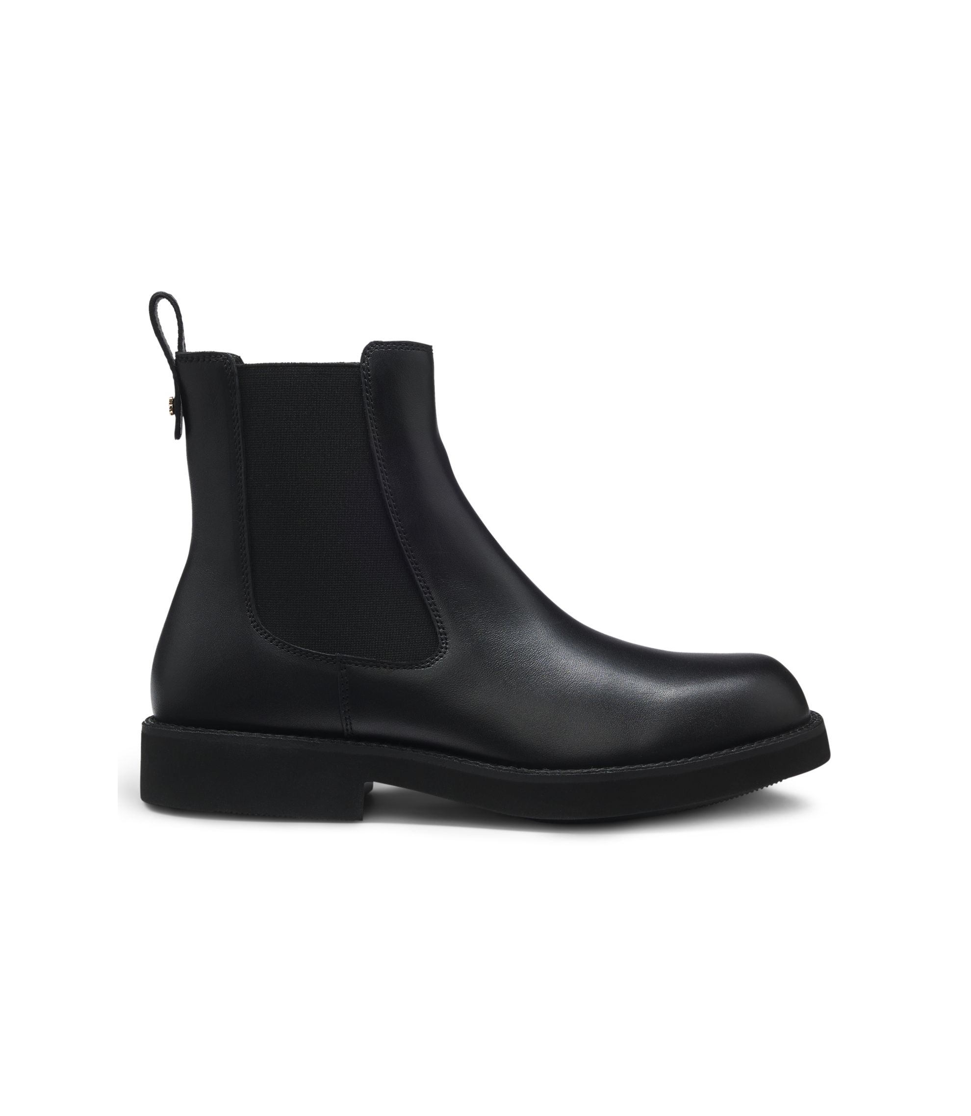 BOSS Chelsea boots in leather with logo pull-tab Black - Main Image
