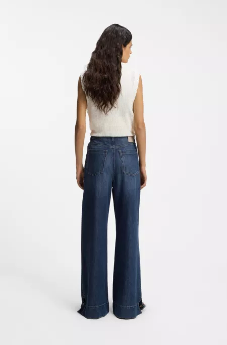 Flared-fit jeans in blue denim