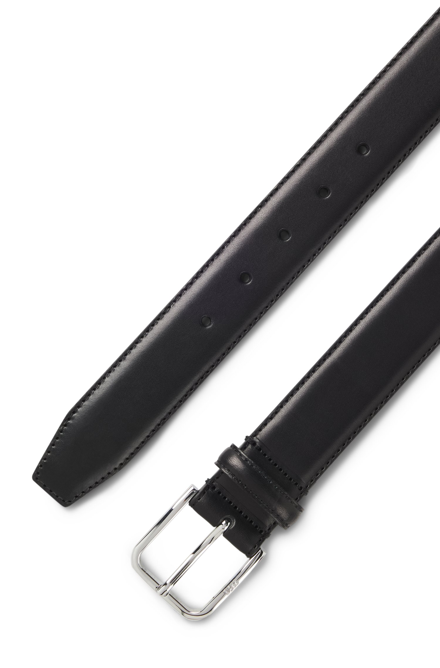 Boss Leather business belt with polished silver buckle skärp & hängslen herr – bild 2