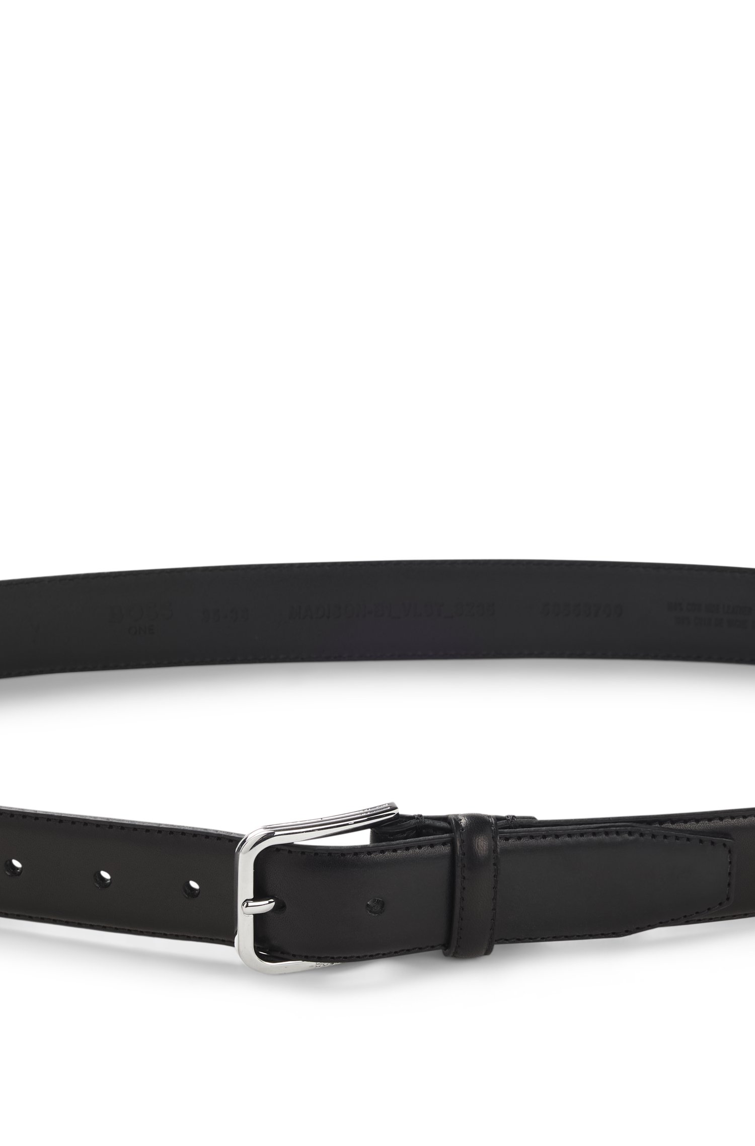 Boss Leather business belt with polished silver buckle skärp & hängslen herr – bild 3