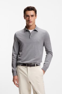 Leather business belt with polished silver buckle, Dark Brown