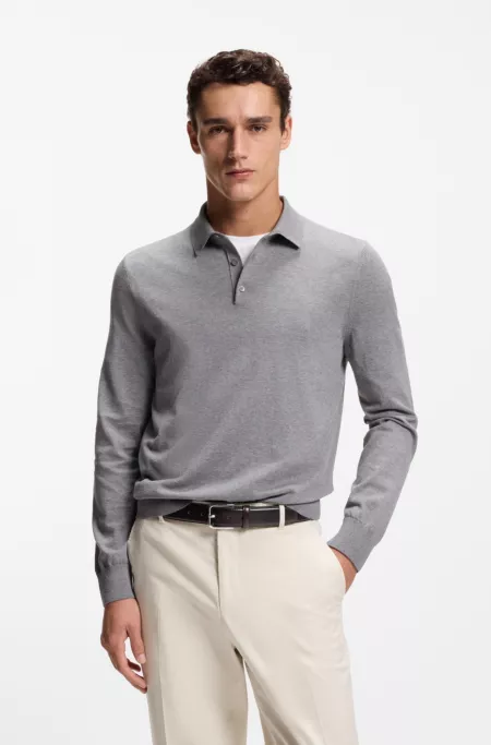 Smooth-leather belt with silver-tone buckle