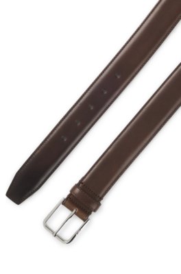 Boss Leather business belt with polished silver buckle klassiska skärp herr – bild 2