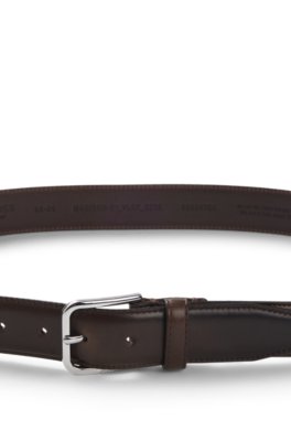 Boss Leather business belt with polished silver buckle klassiska skärp herr – bild 3