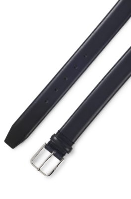 Boss Leather business belt with polished silver buckle klassiska skärp herr – bild 2