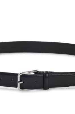 Boss Leather business belt with polished silver buckle klassiska skärp herr – bild 3