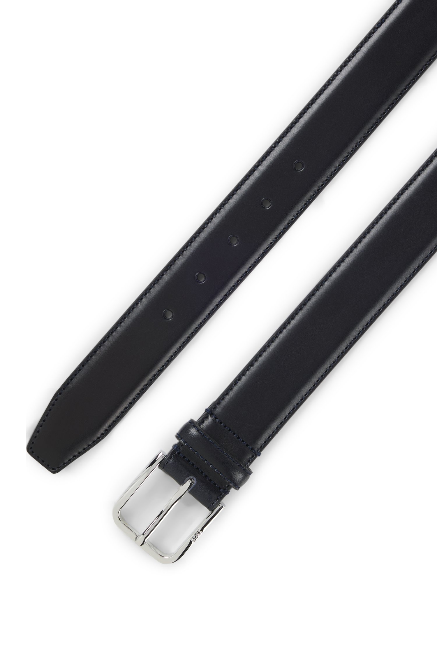 Boss Leather business belt with polished silver buckle skärp & hängslen herr – bild 2