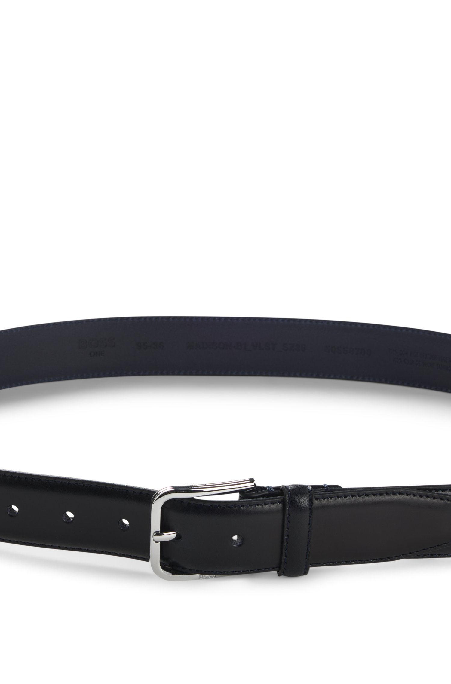 Boss Leather business belt with polished silver buckle skärp & hängslen herr – bild 3