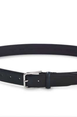 Boss Leather business belt with polished silver buckle klassiska skärp herr – bild 3