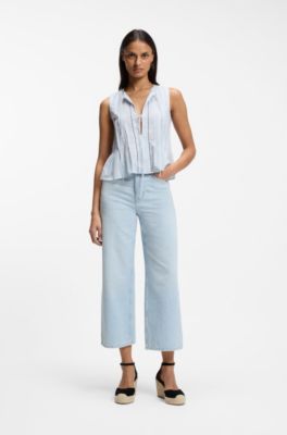 Straight-fit jeans in blue denim, Light Blue