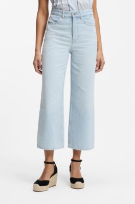 Jeans straight fit in denim blu, Celeste