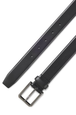 Boss Smooth-leather belt with engraved gunmetal buckle klassiska skärp herr – bild 2