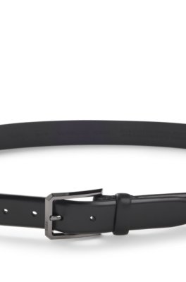 Boss Smooth-leather belt with engraved gunmetal buckle klassiska skärp herr – bild 3