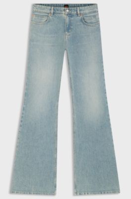 Flared-leg jeans in light-blue denim, Light Blue