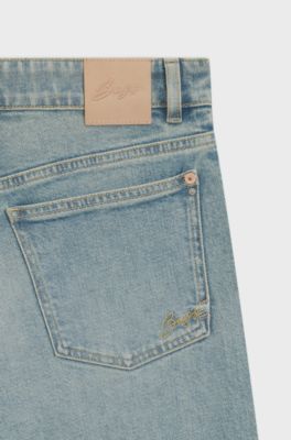 Wide-leg jeans in light-blue denim, Light Blue