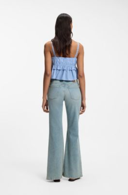 Flared-leg jeans in light-blue denim, Light Blue
