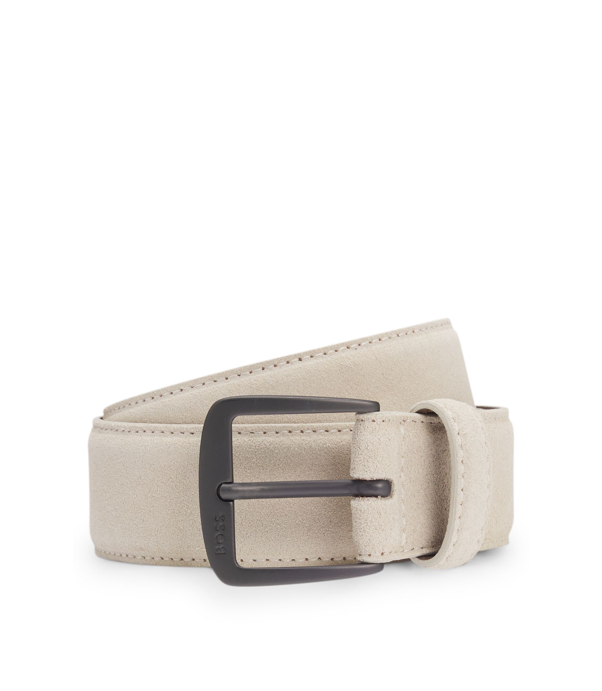 Gürtel aus italienischem Veloursleder mit Schließe in Gunmetal